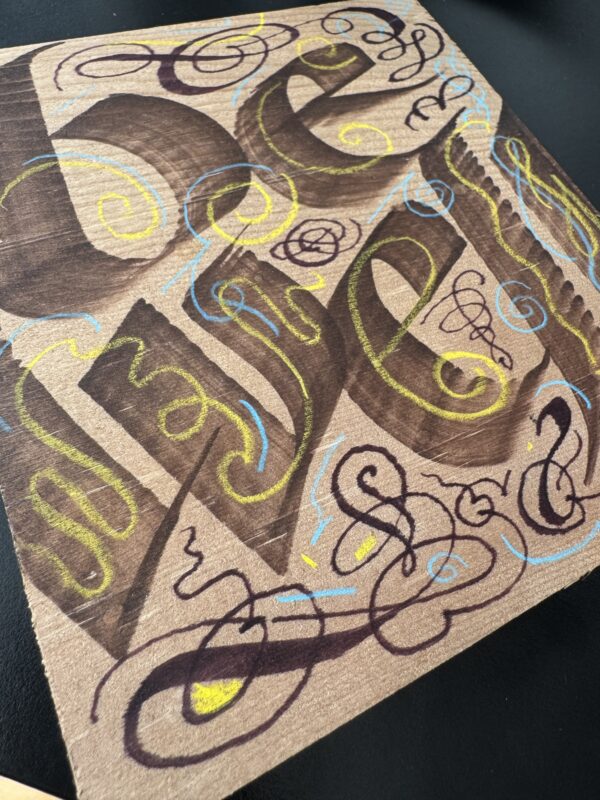 "Be Well" Original Hand-Lettered Art on Cedarwood by Tim Girvin - Image 2